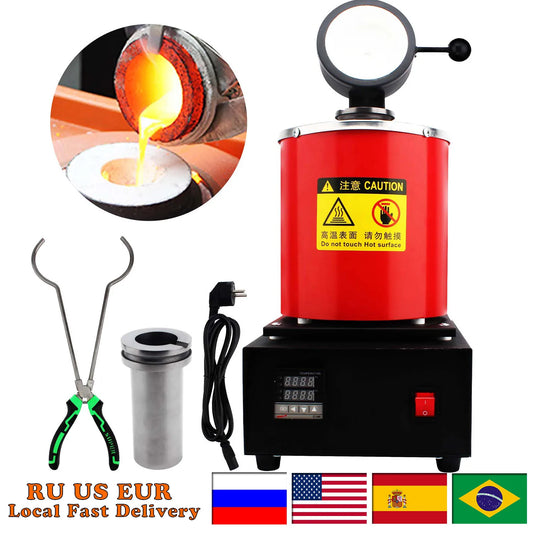 1400W Digital Melting Furnace with Graphite Crucible (1/2/3KG) - Melt Gold, Silver, Copper & More!