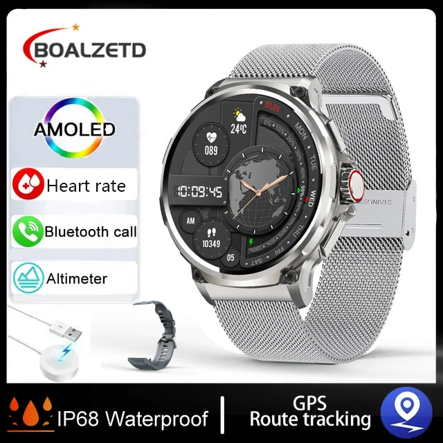 BOALZETD V69: 710mAh Smartwatch for Fitness & Health - 1.85" HD Display, Heart Rate Monitor, Waterproof, Multiple Colors