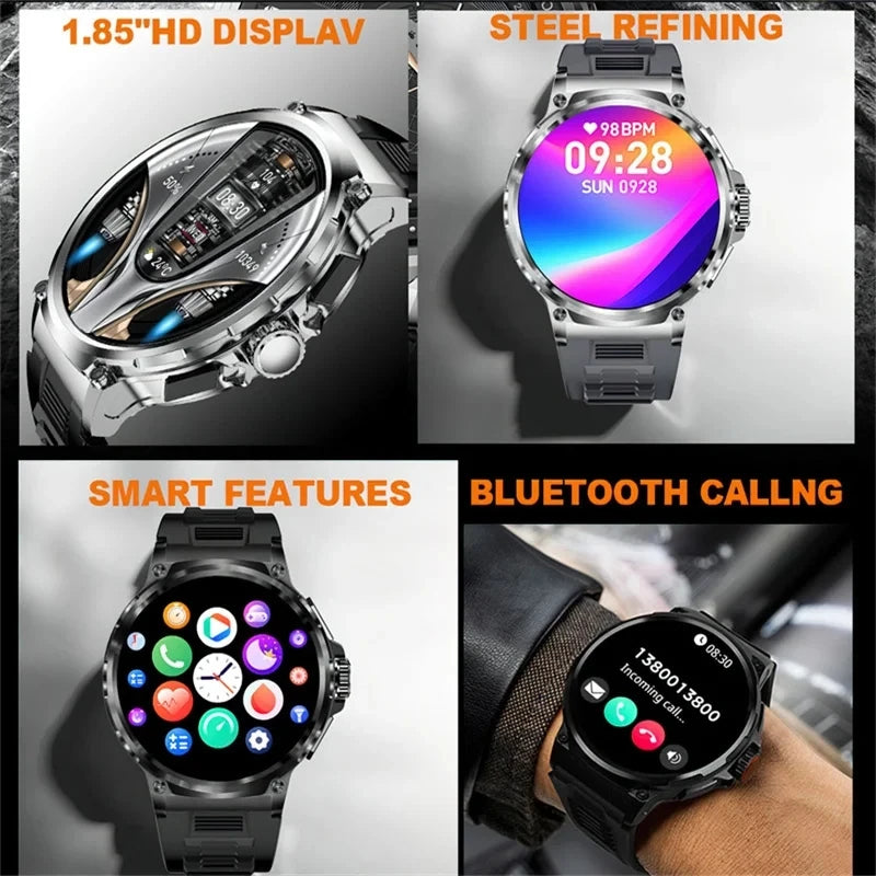 BOALZETD V69: 710mAh Smartwatch for Fitness & Health - 1.85" HD Display, Heart Rate Monitor, Waterproof, Multiple Colors