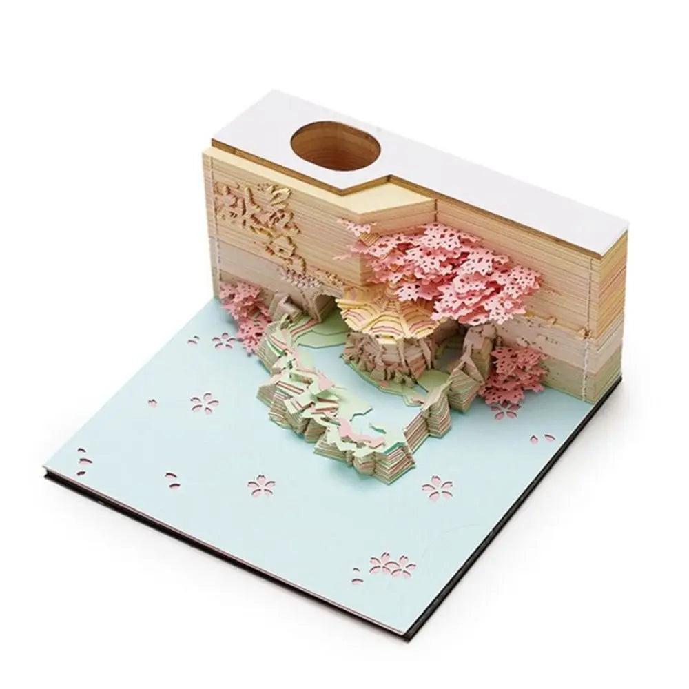 3D Sticky Notes Creative Hand-tear Paper Carving Crafts Home Study Office Desktop Decorations Ornaments Student Gifts