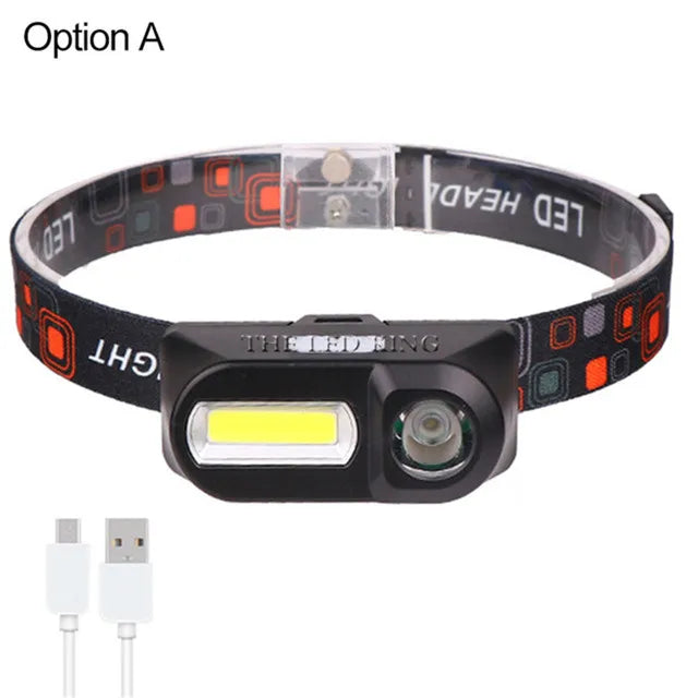 6000lumens Led Headlamp 6 modes XPE+COB Headlight Head Torch Flashlight Head lamp by 18650 battery for Fishing Hunting