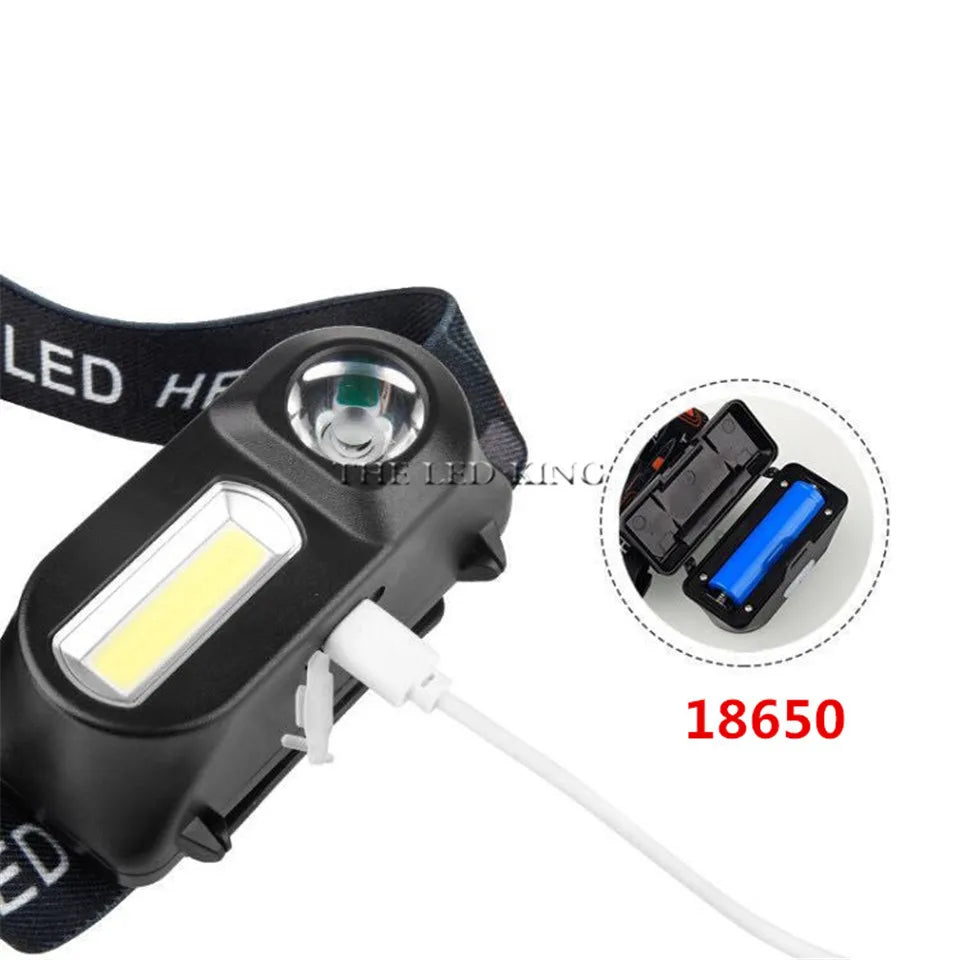 6000lumens Led Headlamp 6 modes XPE+COB Headlight Head Torch Flashlight Head lamp by 18650 battery for Fishing Hunting