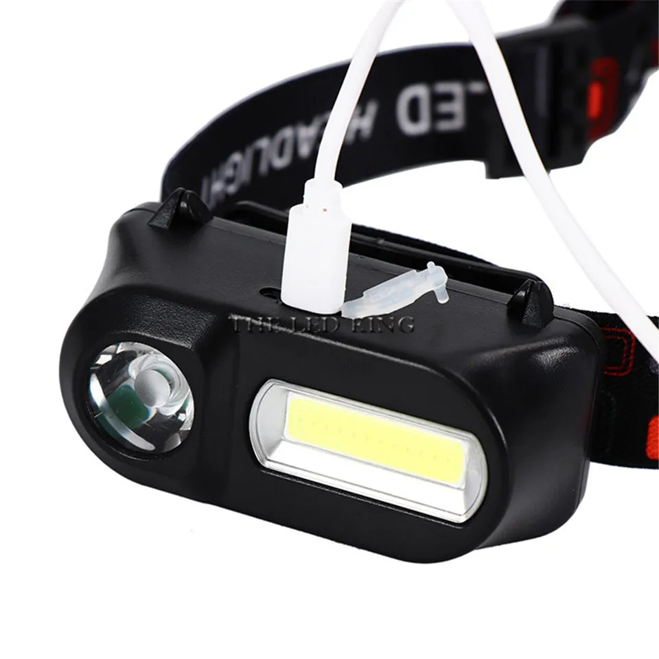 6000lumens Led Headlamp 6 modes XPE+COB Headlight Head Torch Flashlight Head lamp by 18650 battery for Fishing Hunting