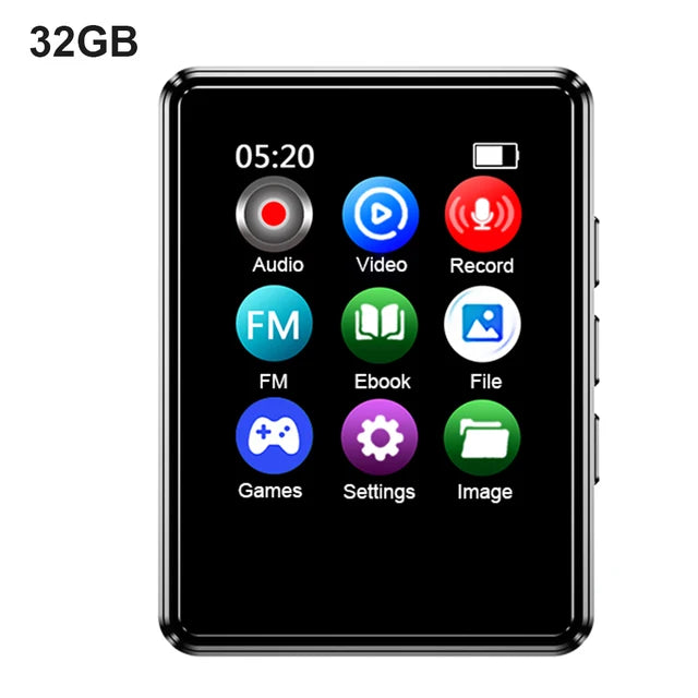 8/16/32/64G Portable Music Player 1.8inch Touch Screen MP3 Student Walkman Bluetooth-Compatible 5.0 for E-Book FM Radio