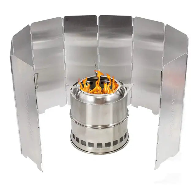 8/9/10 Plates Gas Stove Wind Shield Outdoor Camping Picnic Cooking Burner Windproof Screen Aluminum Alloy Wind Screen