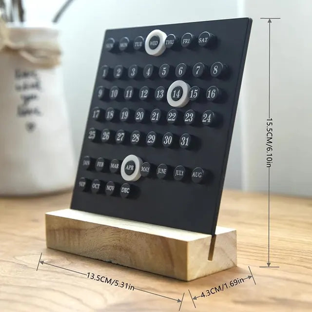 Acrylic Wooden Base Handmade DIY Calendar Office Desktop Home Decorative Digital Small Ornament Ten Thousand Year