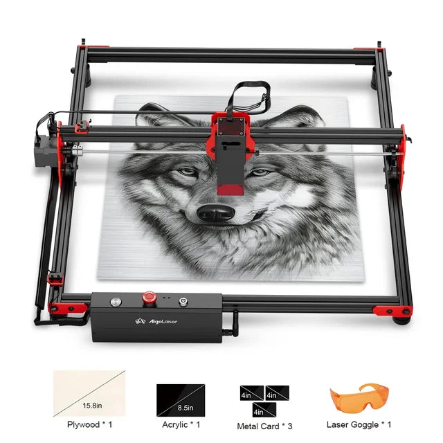 AlgoLaser DIY Kit 5W Laser Engraver Cutter 40*40CM Mini Portable Logo Printer Woodworking Tool Fun CNC Machine For Metal Acrylic