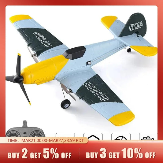 BF109 RC Plane 2.4G 3CH EPP Foam Remote Control Fighter Fixed Wingspan Glider Outdoor RTF RC Warbird Airplane Toys Gifts