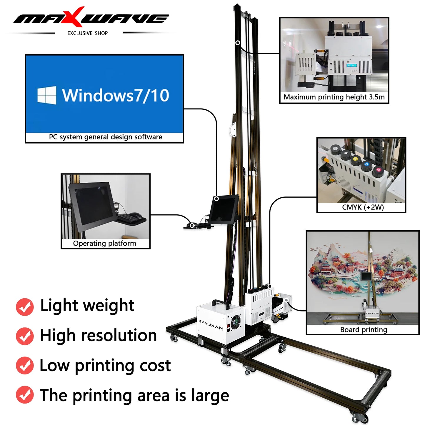 Best Compact Laser Printer Wall Painting Printer Machine Portable High Resolution Epson DX10 DX7 Printhead on Glass Tiles Wood