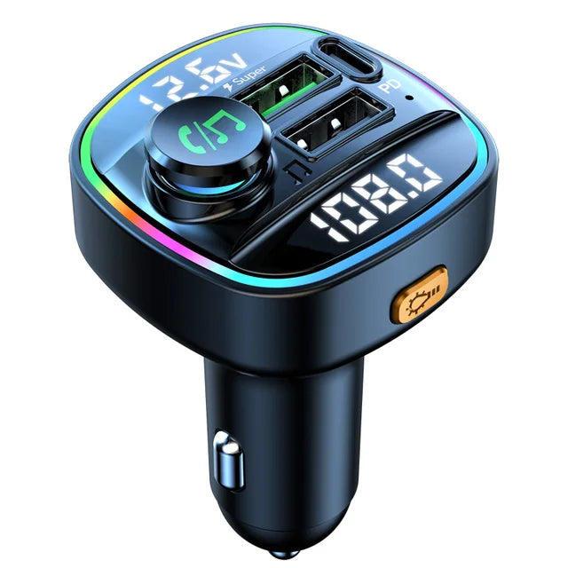 Bluetooth 5.0 FM Transmitter Handsfree Car Radio Modulator MP3 Player With 22.5W USB Super Quick Charge Adapter for Car