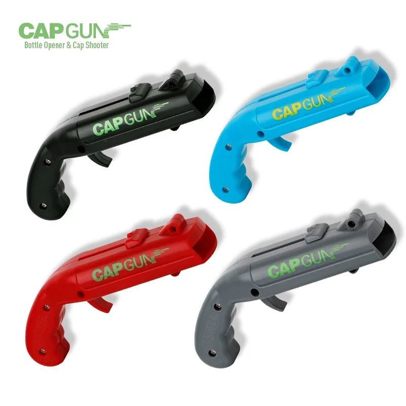 Creative Gun Bottle Opener Portable Drink Wine Corkscrew Flying Cap Launcher Shooter Drinking Game Toy Bar Tool Kitchen Gadget