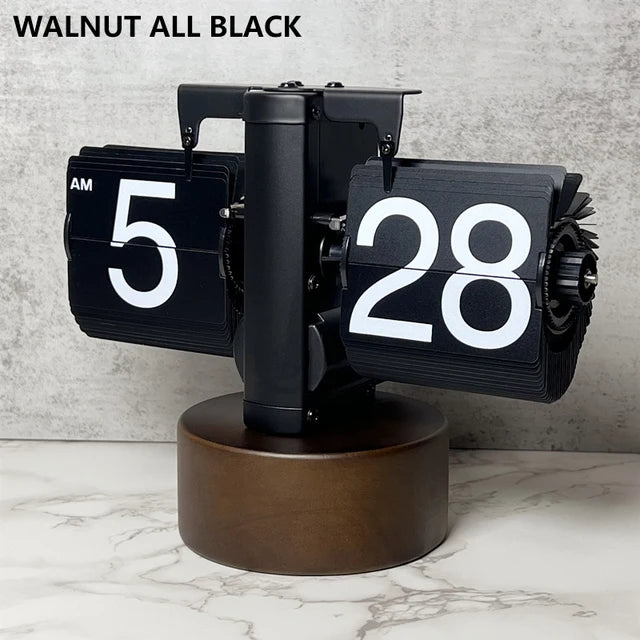 Creative Table Clock Desktop Clock European Creative Flip Down Page Desk Clocks Retro Flip Table Clock Mechanical Automatic Flip