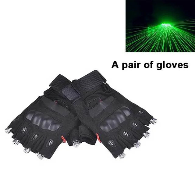 DJ Disco Dancing Show RGB Laser Gloves Multi-line 4 Heads LED Palm Light For Club/Party/Bars Stage