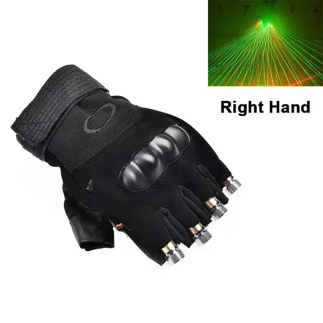 DJ Disco Dancing Show RGB Laser Gloves Multi-line 4 Heads LED Palm Light For Club/Party/Bars Stage