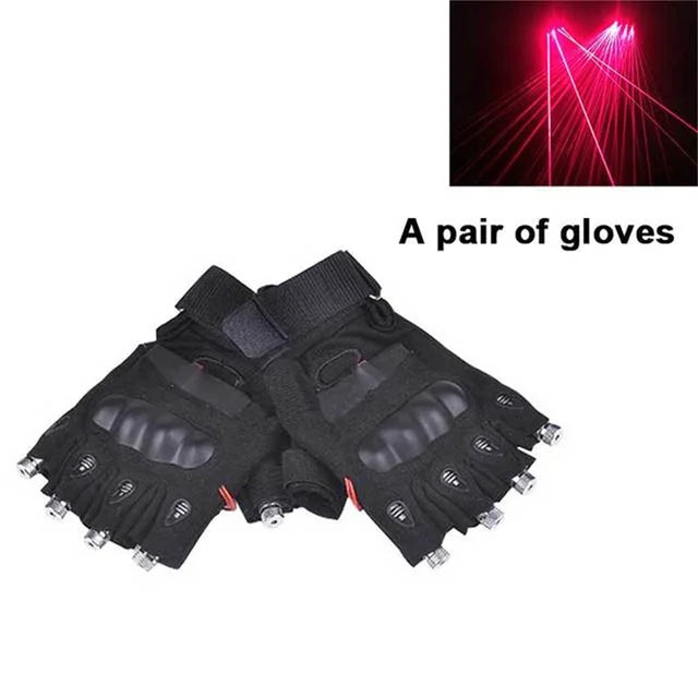 DJ Disco Dancing Show RGB Laser Gloves Multi-line 4 Heads LED Palm Light For Club/Party/Bars Stage