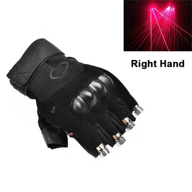 DJ Disco Dancing Show RGB Laser Gloves Multi-line 4 Heads LED Palm Light For Club/Party/Bars Stage