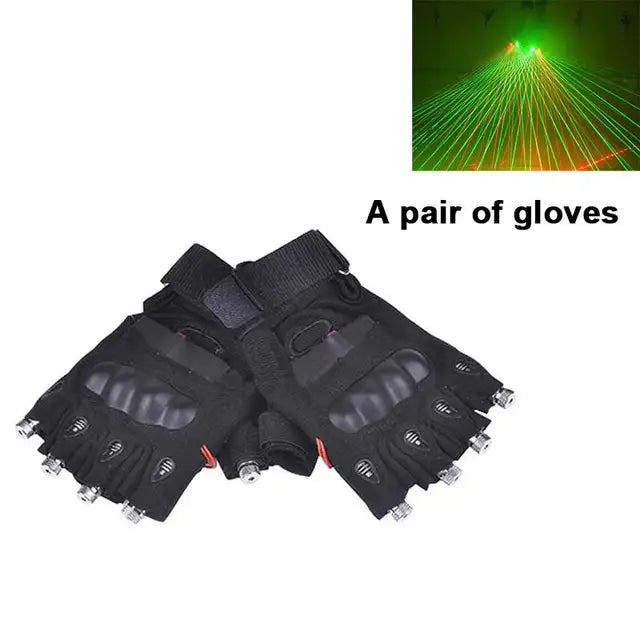 DJ Disco Dancing Show RGB Laser Gloves Multi-line 4 Heads LED Palm Light For Club/Party/Bars Stage