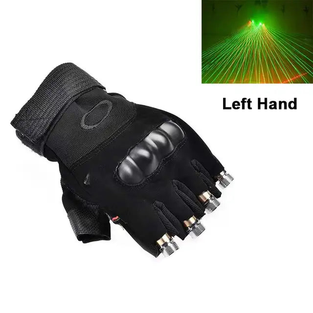 DJ Disco Dancing Show RGB Laser Gloves Multi-line 4 Heads LED Palm Light For Club/Party/Bars Stage