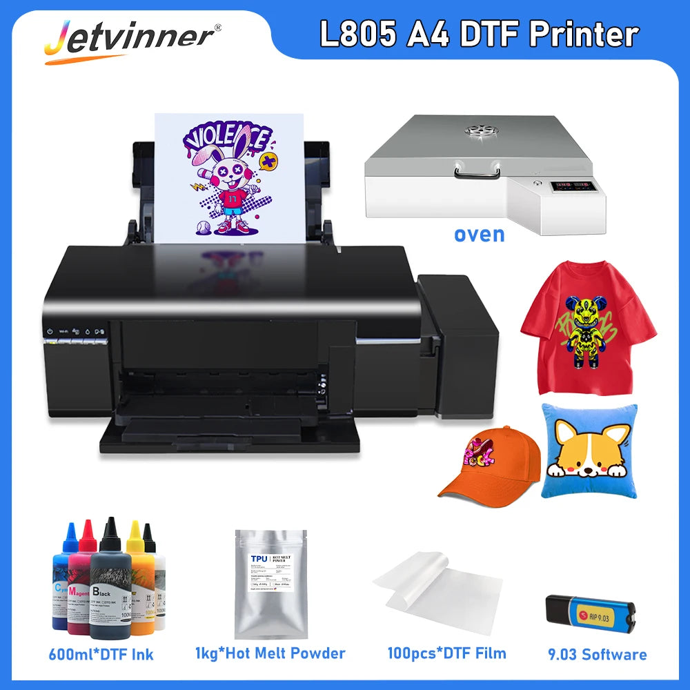 DTF Printer A4 L805 DTF Transfer Printer Garment Printing Machine Directly to Film Printer For Fabric Clothes A4 DTF Printer