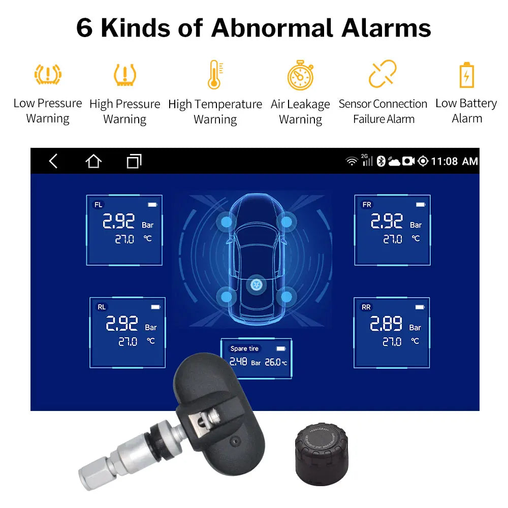 Deelife TPMS Android iOS Bluetooth-compatible Tire Pressure Monitor System for Car Motorcycle Moto Bike TMPS Sensor BLE Control