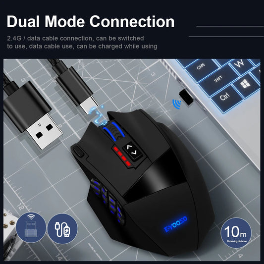 E-YOOSO X-33 RGB USB 2.4G Wireless Gaming Mouse 16000 DPI 16 buttons Programmable game Optical mice for Computer PC Laptop