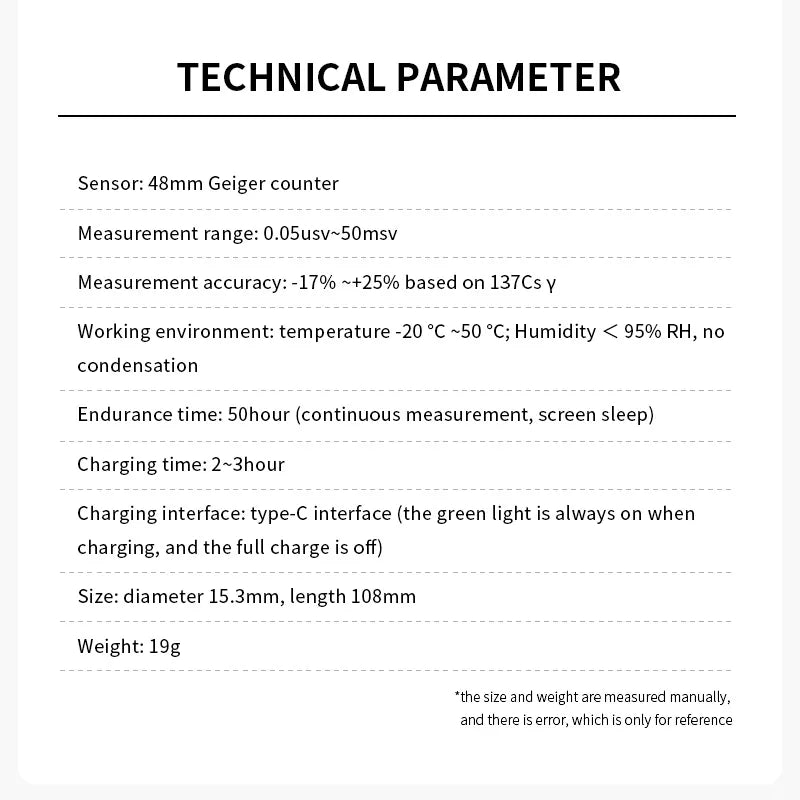 HFS-P3 Geiger counter Nuclear Radiation Detector X-ray Beta Gamma Detector Geiger Counter Dosimeter