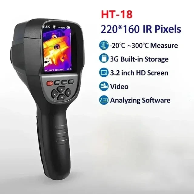 HT-18 Plus 2023 New Thermal Imaging Camera for Water Pipe Leak and Power Electrical 256*192 Handheld Infrared Thermal Imager