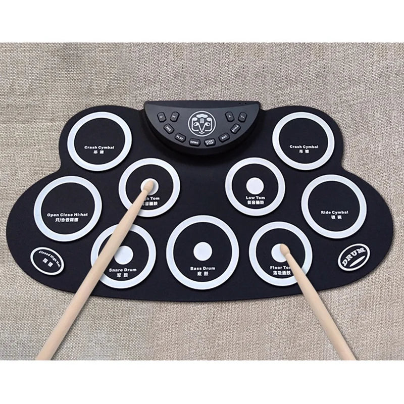 Hand Roll Drum Portable Electronic Drum for Outdoor Electronic Drum Percussion Instrument Music Equipment Accessories