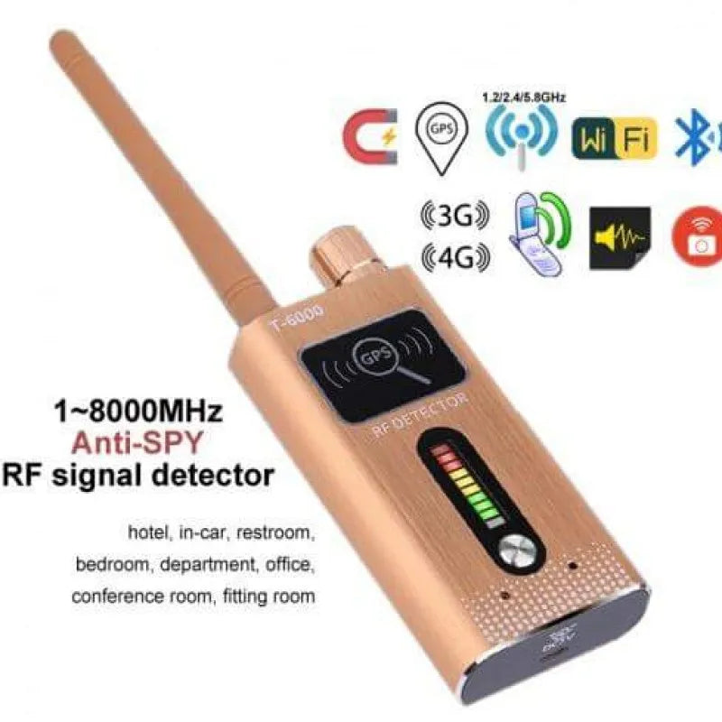 High Sensitivity Portable Wireless Signal Detector for 1.2G 2.4G 5.8Ghz Wireless Cam 2G 3G 4G SIM Card and Hi-Speed GPS Locator