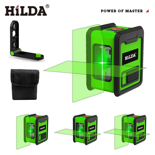 Hilda 2 Mini Lines Laser Level Self Levelling Green Beams Laser Horizontal & Vertical Cross-Line