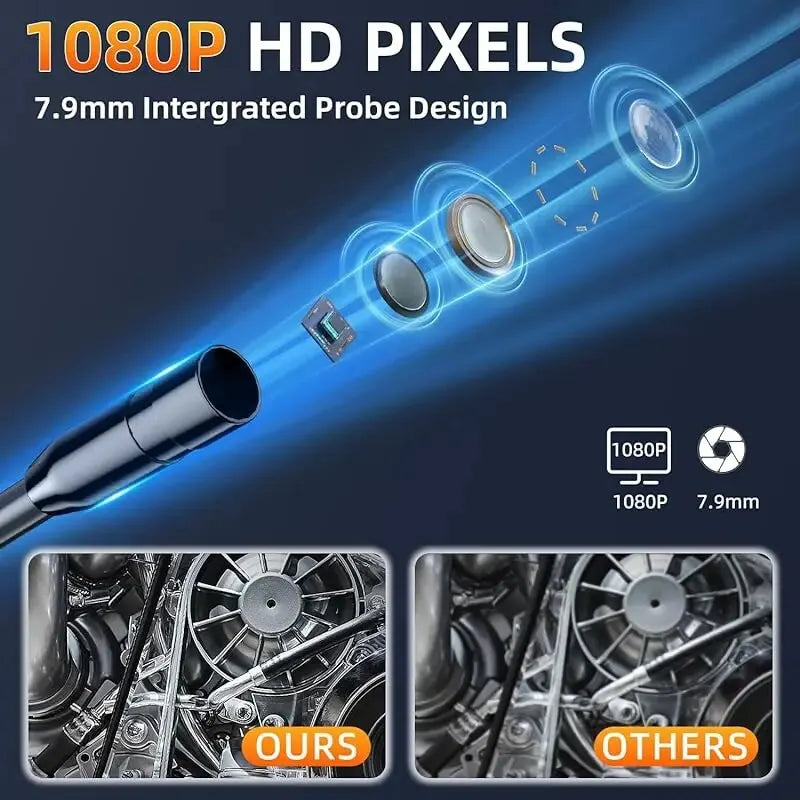 Industrial Endoscope Camera 8mm HD1080P 4.3inch IPS Screen