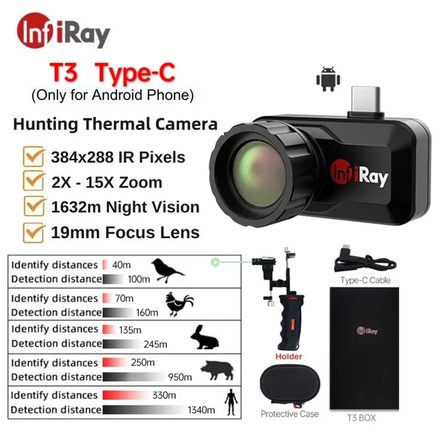 InfiRay Xinfrared T3 Infrared Thermal Imager Monocular Night Vision Thermal Camera for Andriod Phone Outdoor Hunting With Laser