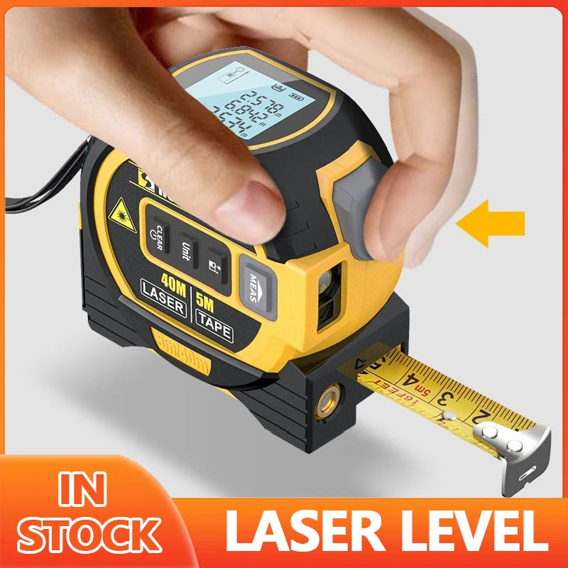 Intelligent 3In1 Laser Tape Measure Laser Rangefinder High-precision Digital Laser Tape Range Finder Measuring Instrument Level