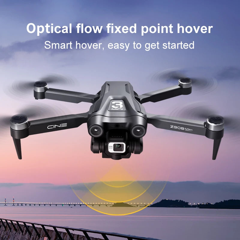 KBDFA MINI Z908Pro Max Drone 4K ESC Professional WIFI FPV Dron Obstacle Avoidance Brushless Four-Axis Folding RC Quadcopter Toys