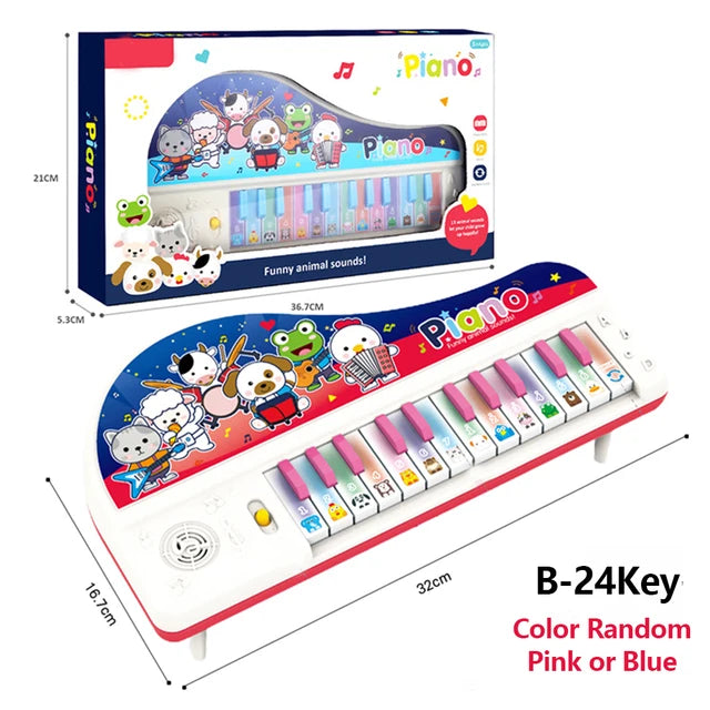 Kids Electronic Piano Keyboard 61 Keys Organ with Microphone / 24 Keys Education Toys Musical Instrument Gift for Child Beginner