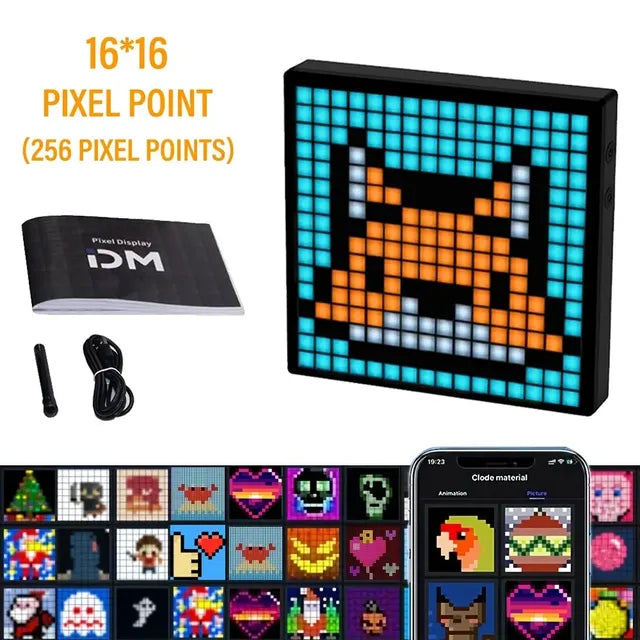 LED Pixel Display APP Control Programmable Night Light DIY Text Pattern Animation For Home Decoration, Bedroom, Game Room, Bar