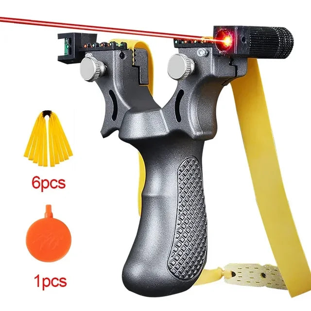 Laser Shooting Slingsshot Outdoor Hunting Flat Rubber Band Mud Ball Toy Aiming Slingshot Bag Storage Catapult Package