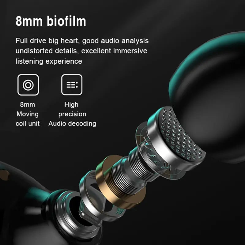 M25 Wireless Bluetooth 5.2 Magnetic Hatch Metal Mechanical Style Dual Ear Digital Display In Ear Sport Bluetooth