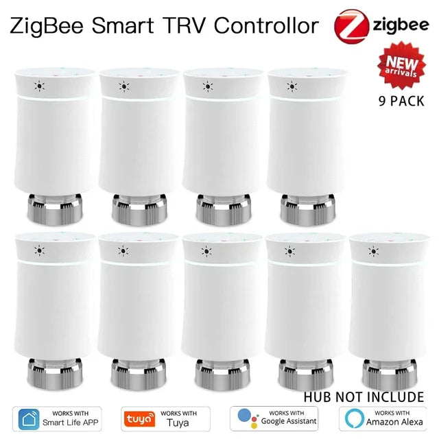 MOES ZigBee3.0 TRV Tuya Radiator Actuator Valve Smart Programmable Thermostat Temperature Heater Control Alexa google home voice