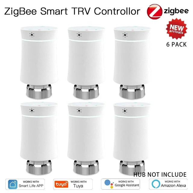 MOES ZigBee3.0 TRV Tuya Radiator Actuator Valve Smart Programmable Thermostat Temperature Heater Control Alexa google home voice