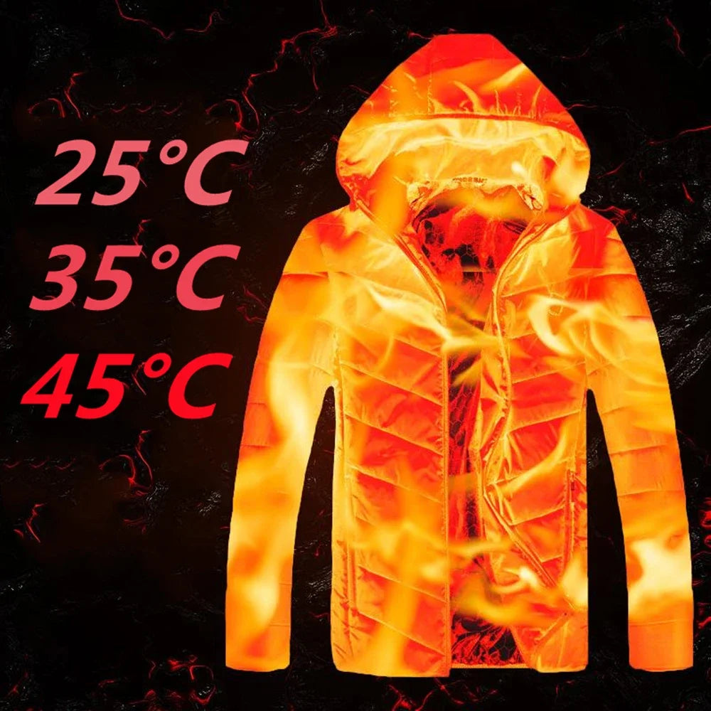 Men 21 Areas Heated Jacket USB Electric Heating Vest For women Winter Outdoor Warm Thermal Coat Parka Jacket NEW Cotton jacket