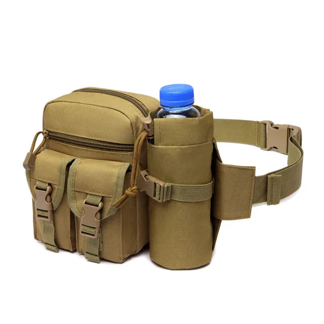 Men Tactical Waist Pack Nylon Hiking Water Bottle Phone Pouch Outdoor Sports Army Military Hunting Climbing Camping Belt Bag