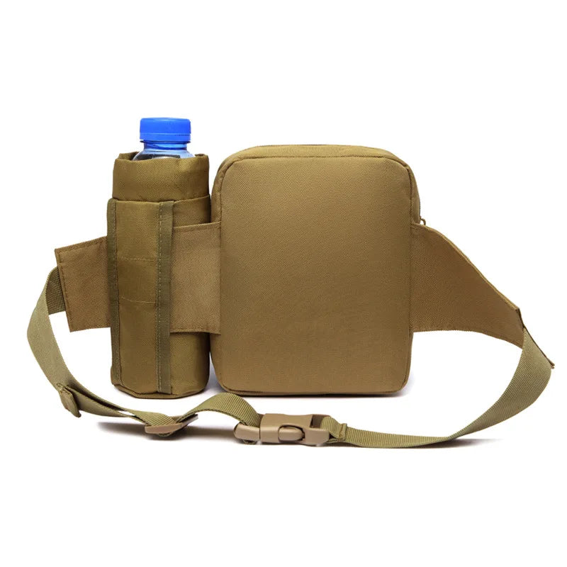 Men Tactical Waist Pack Nylon Hiking Water Bottle Phone Pouch Outdoor Sports Army Military Hunting Climbing Camping Belt Bag