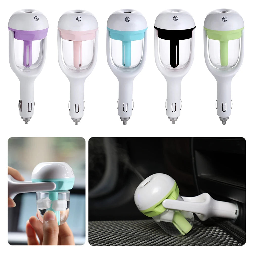 Mini Car Air Humidifier Steam Air Freshener Aroma Fragrance Aromatherapy Diffuser Essential Oil Mist Maker Sprayer for Car Clean