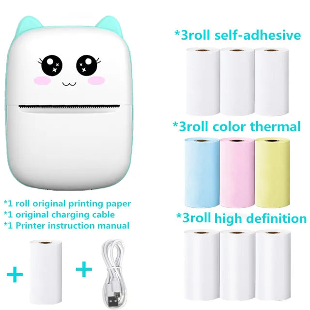 Mini Printer Portable Label Printer Sticker Wireless Inkless Self-adhesive Thermal Printer Impresora Portatil IOS Android