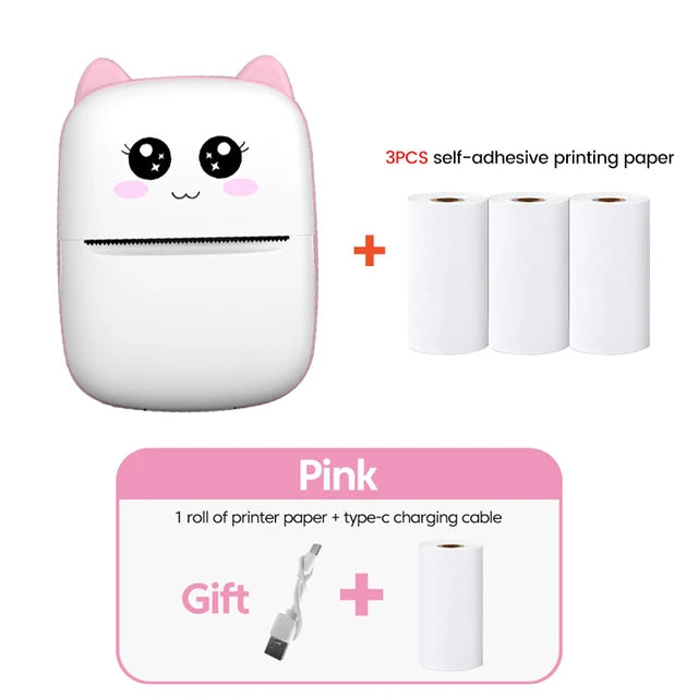 Mini Printer Portable Label Printer Sticker Wireless Inkless Self-adhesive Thermal Printer Impresora Portatil IOS Android