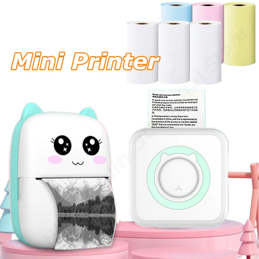 Mini Printer Portable Label Printer Sticker Wireless Inkless Self-adhesive Thermal Printer Impresora Portatil IOS Android