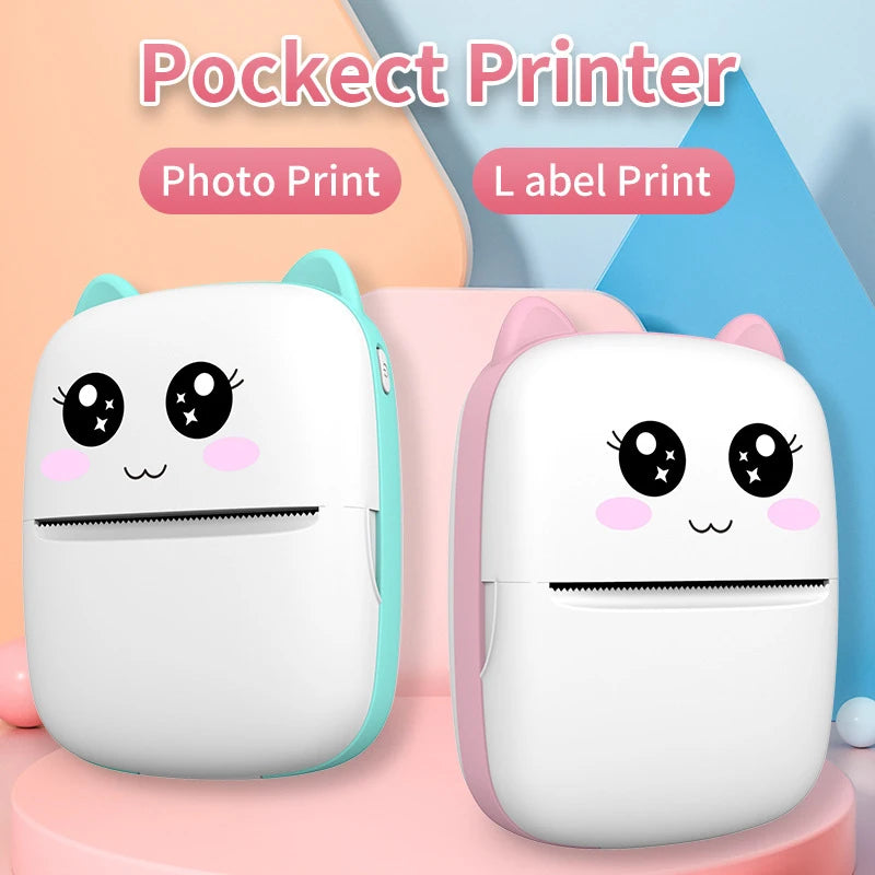 Mini Printer Portable Label Printer Sticker Wireless Inkless Self-adhesive Thermal Printer Impresora Portatil IOS Android