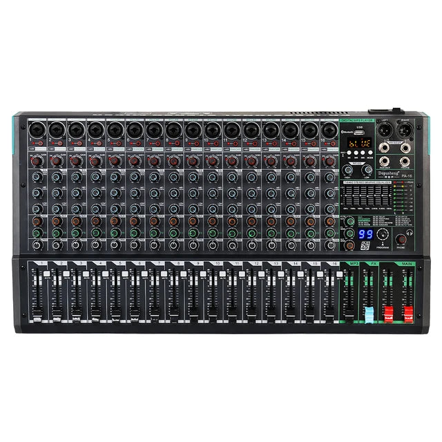 Mixing Console Depusheng PA16 Professional DJ Audio Mixer Sound Board Desk System Interface 16 Channel Digital 99 Reverb Effect