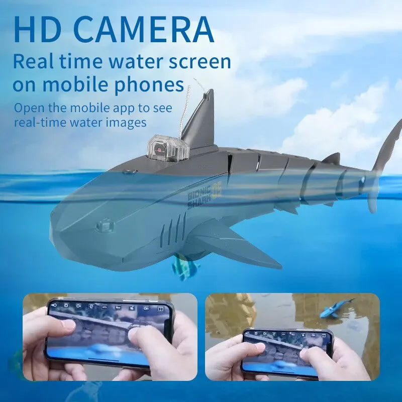 Mobile App Remote Control Camera Shark Charging 2.4G Megalodon Dual Motor Water Swing Acceleration CHILDREN'S Toys